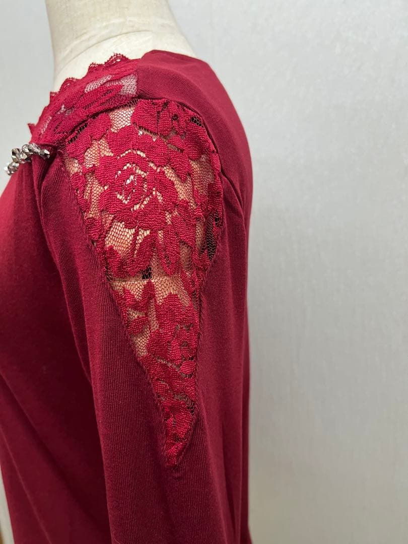 新品 社交ダンス トップス ワインカラー サイズL