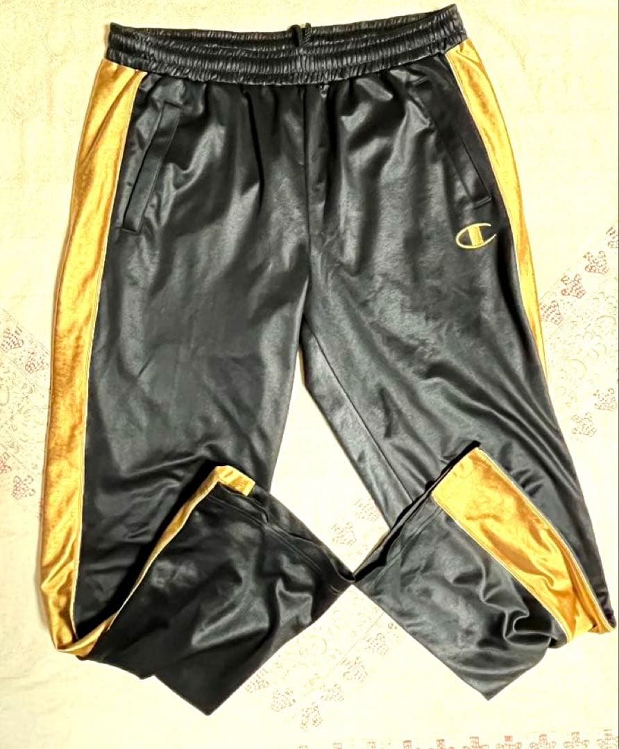 Champion フルジップジャージ上 L 下XOブラック/ゴールド