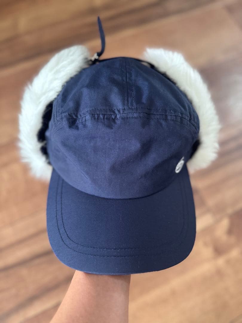 MARINE ファー付きキャップ ネイビー