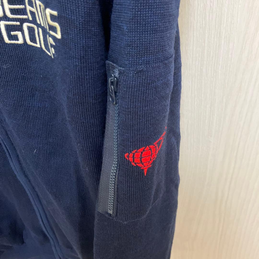 BEAMS GOLF ニットジャケット L ネイビー　ビームスゴルフ　裏地付き
