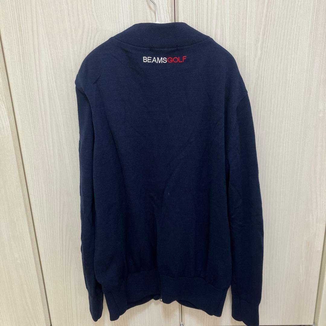 BEAMS GOLF ニットジャケット L ネイビー　ビームスゴルフ　裏地付き
