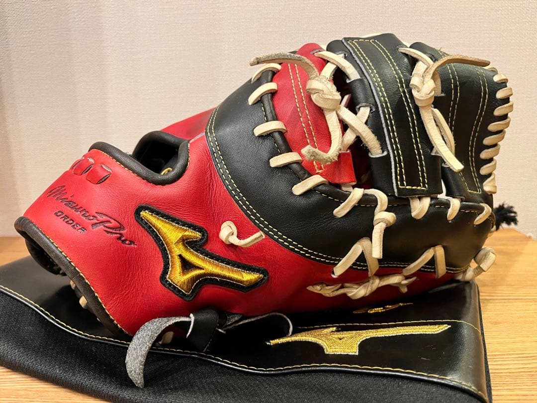 MizunoPro ORDER 軟式ファーストミット　レッド/ブラック