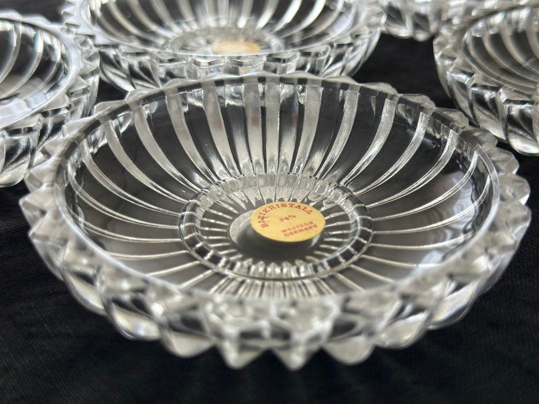vintage西ドイツ クリスタルガラス製　小皿 プレート アンティーク 皿