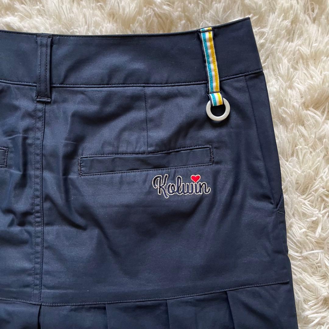 美品 Kelwin ゴルフ プリーツスカート スカート ネイビー 9号 M
