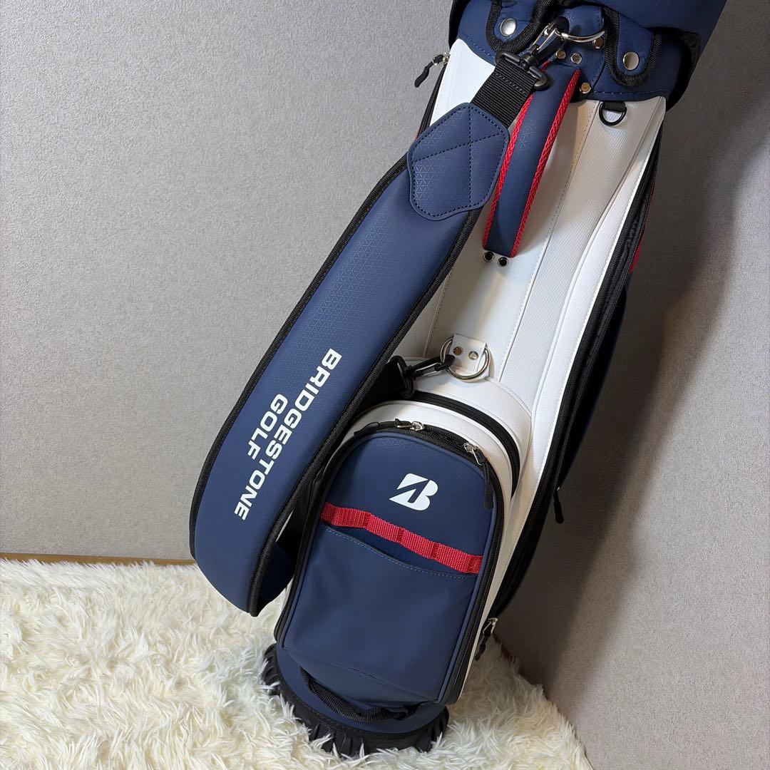 BRIDGESTONE GOLF キャディバッグ ネイビー/ホワイト/レッド