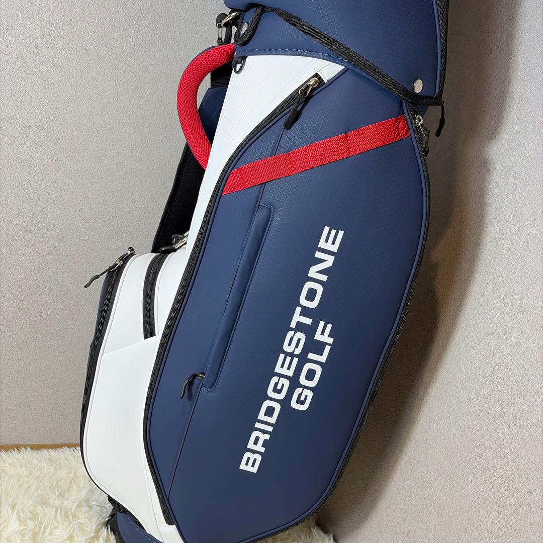 BRIDGESTONE GOLF キャディバッグ ネイビー/ホワイト/レッド