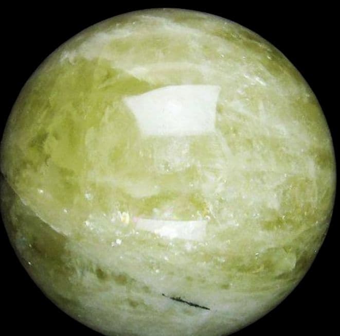 虹入りシトリン水晶丸玉９８ミリ