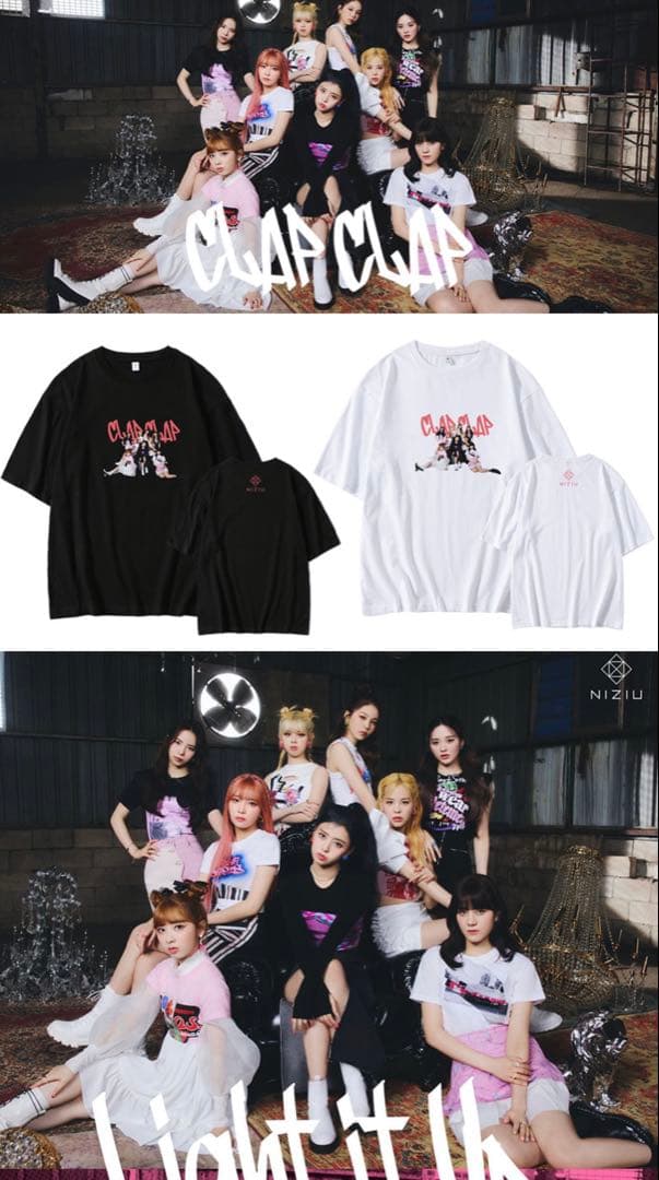 NiziU『CLAP CLAP 』 Tシャツ XLサイズ 黒