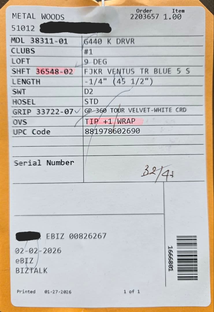 PING G440Kドライバーヘッドのみ　9° メーカーカスタムオーダー品
