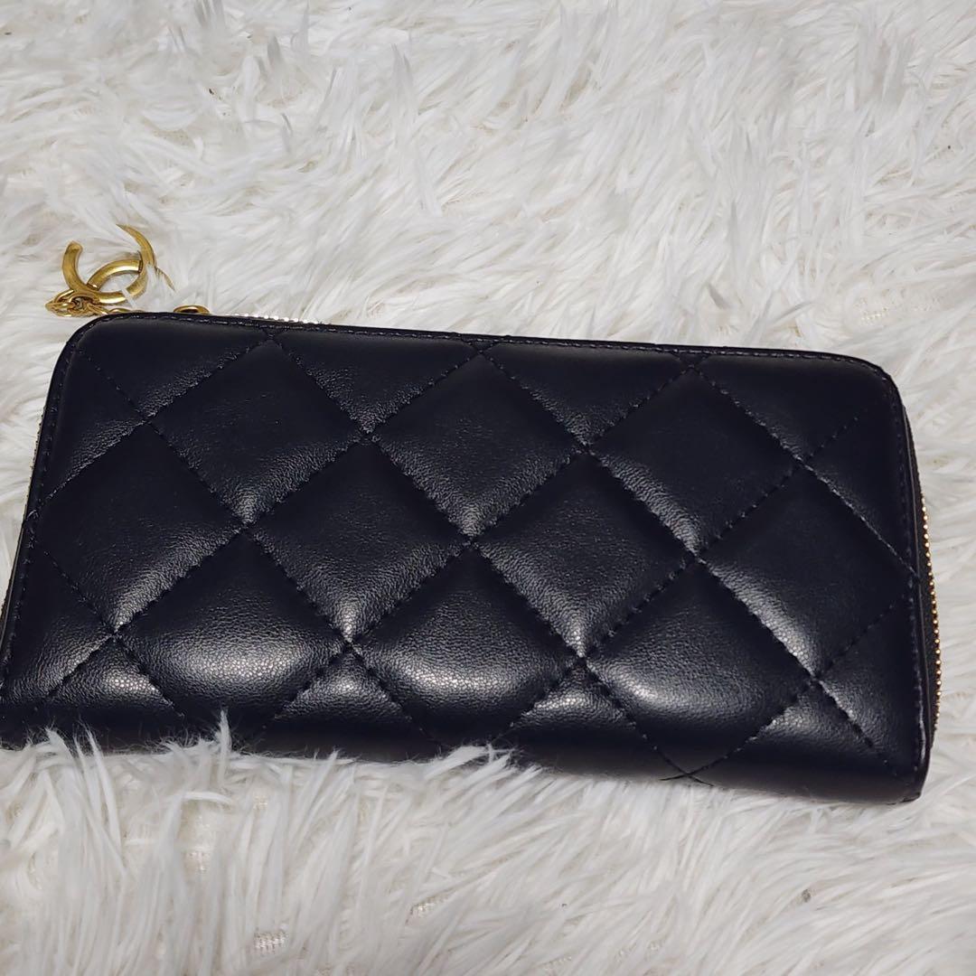 ピ*☆様 CHANEL 長財布　ラウンドジップ　キルティング　　 黒