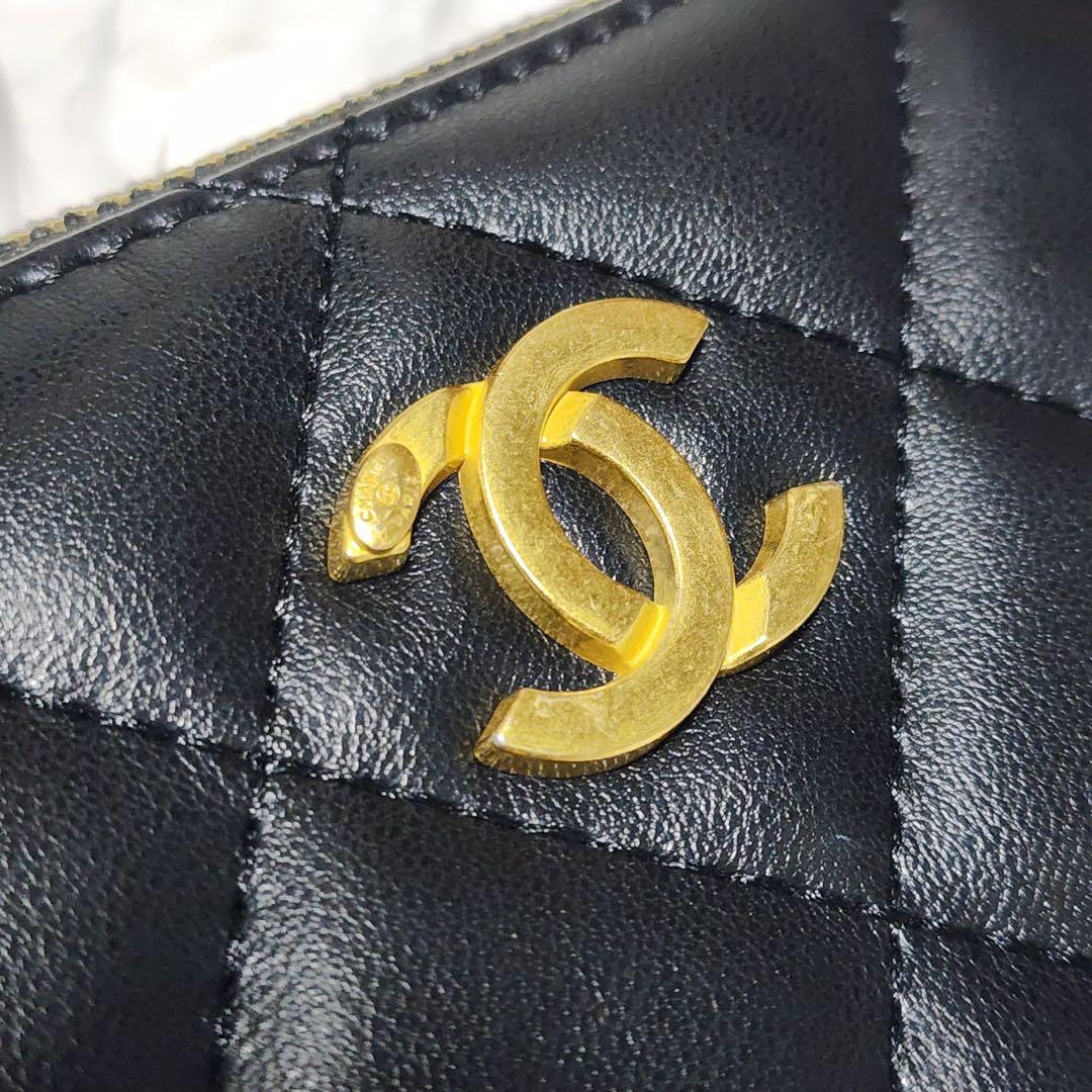 ピ*☆様 CHANEL 長財布　ラウンドジップ　キルティング　　 黒