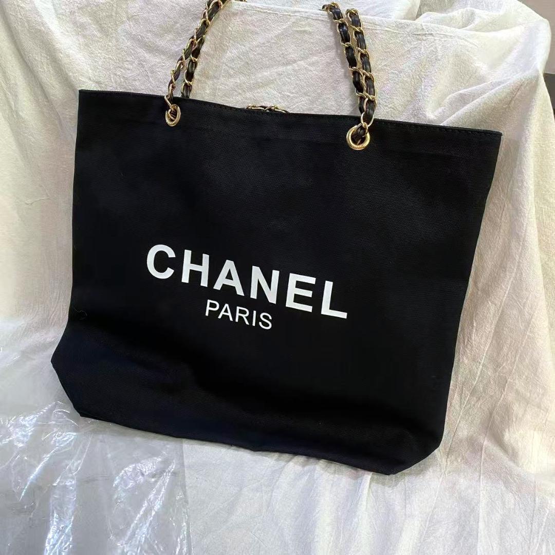 CHANEL 黒 トートバッグ キャンバス　ノベルティ