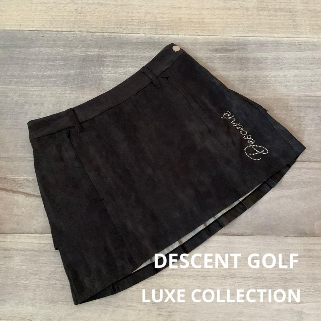 極美品DESCENT GOLF LUXE ブラック系ティアードプリーツスカート
