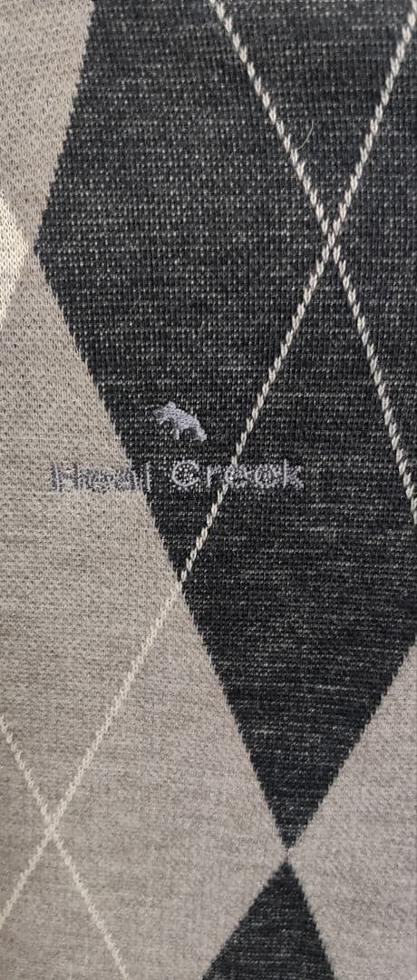 Heal Creek アーガイルベスト　48 Ｌ グレー　黒　新品　27500円