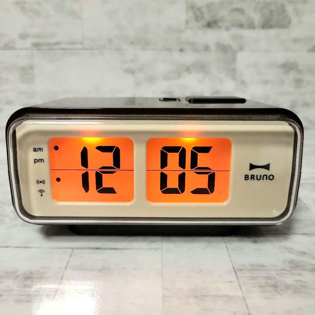 BRUNO LCD レトロアラームクロック 電波時計 BCR003 目覚まし時計