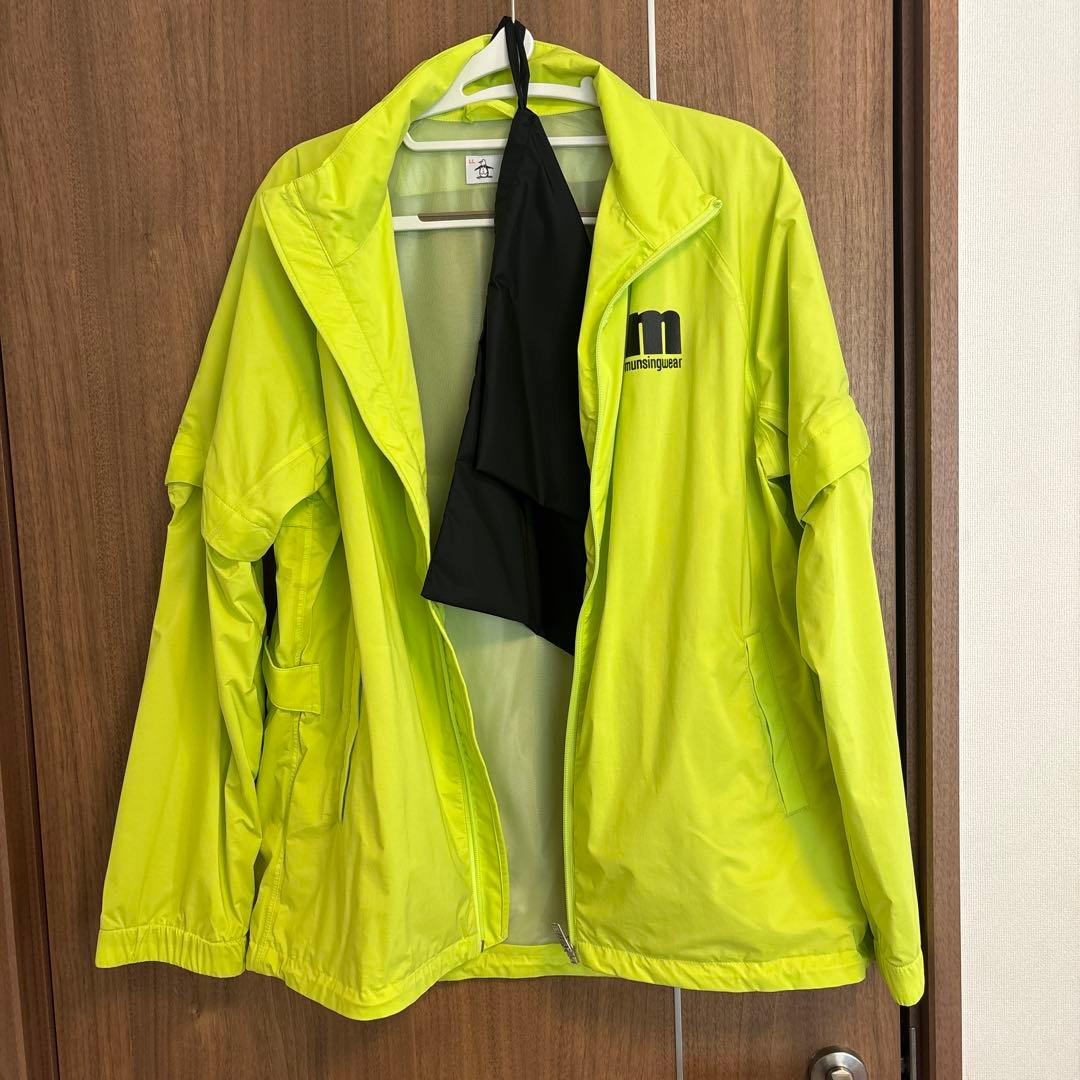 Munsingwear 蛍光イエロー レインウェア　上下セット