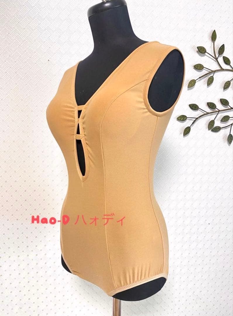 新品★ベージュ★M★レオタード★胸パット付きインナー★バレエ