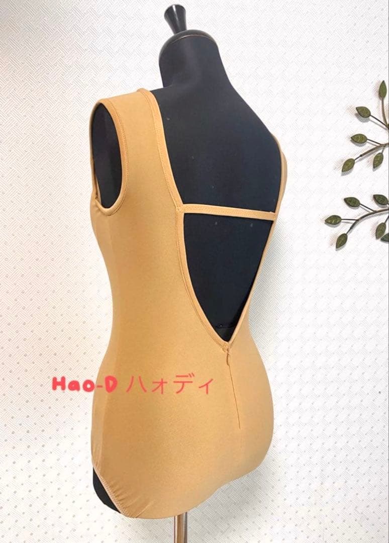 新品★ベージュ★M★レオタード★胸パット付きインナー★バレエ