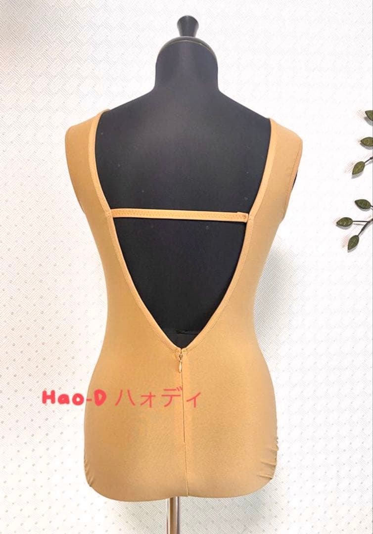 新品★ベージュ★M★レオタード★胸パット付きインナー★バレエ