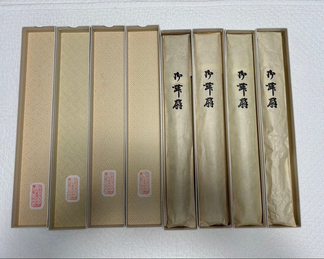 観世流 十松屋福井謹製 御舞扇4本セット 箱付き 扇子袋2つ付き