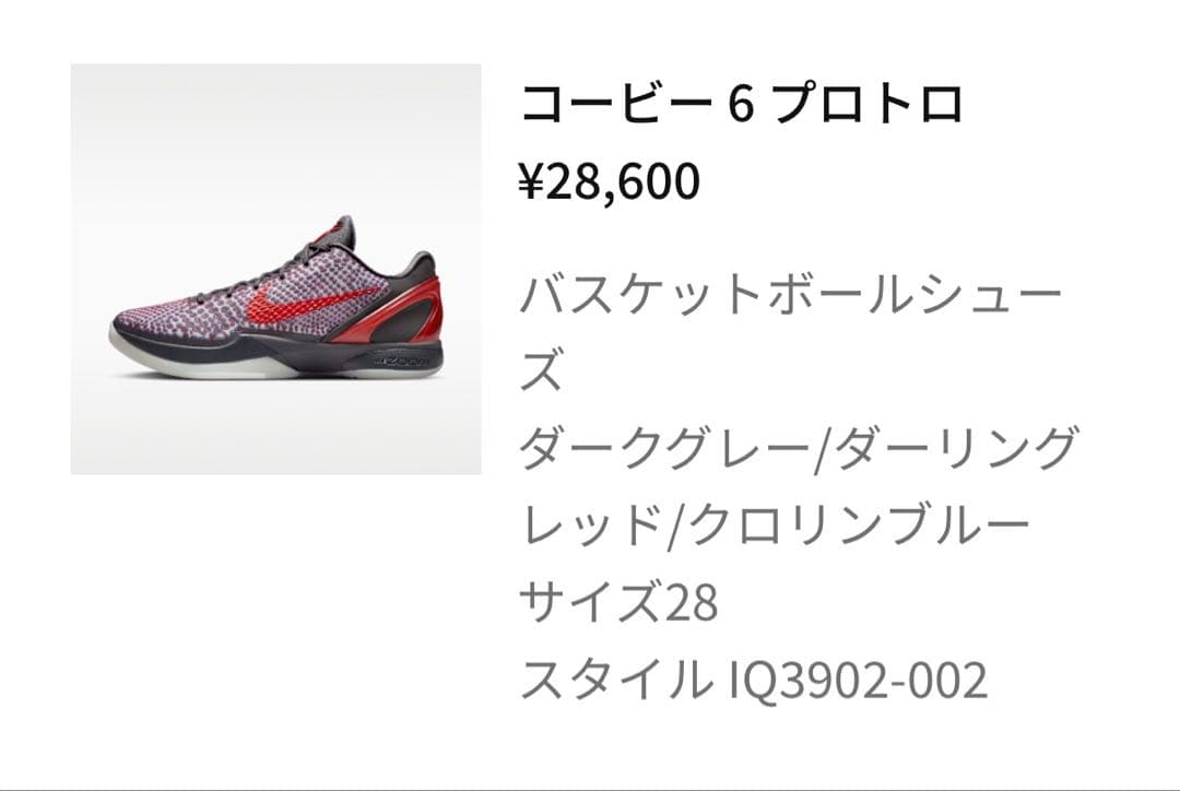 Nike Kobe 6 Protro All-Star 3D コービー6 28㎝