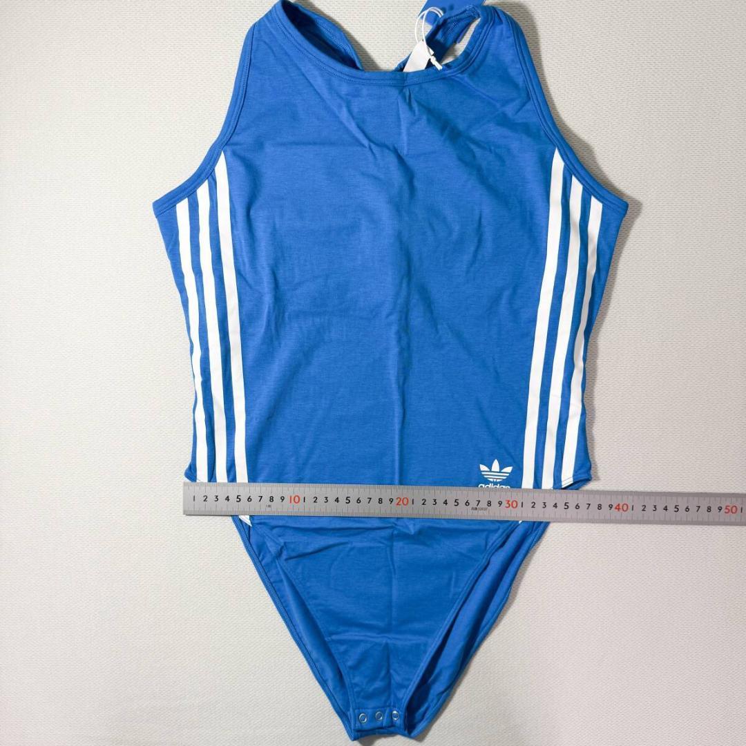 adidas ボディスーツ レオタード コットン Blue 海外M