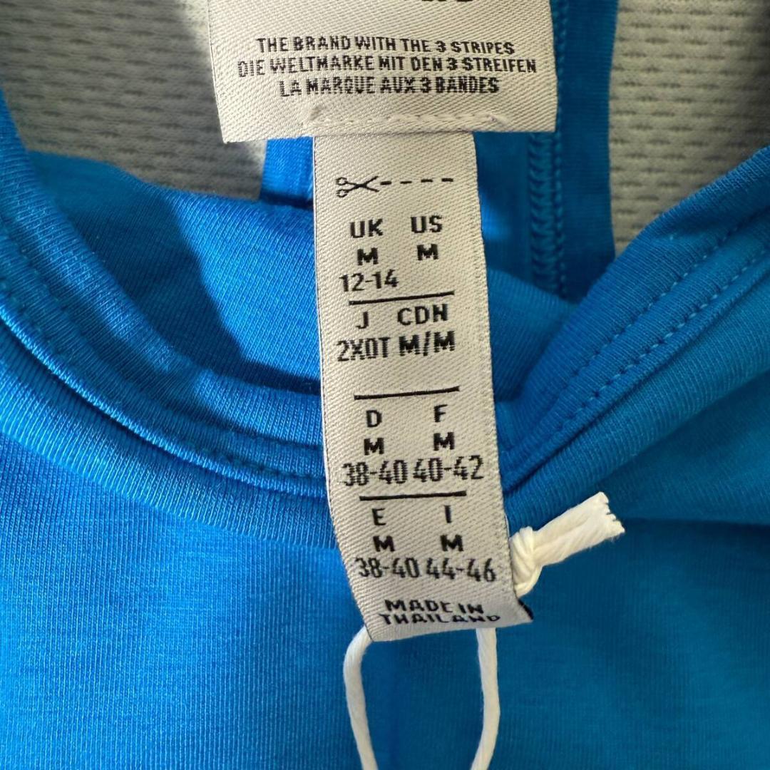 adidas ボディスーツ レオタード コットン Blue 海外M