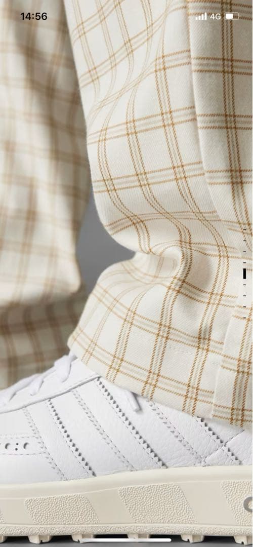 adidas originalsチェックパンツ(ベージュ色)