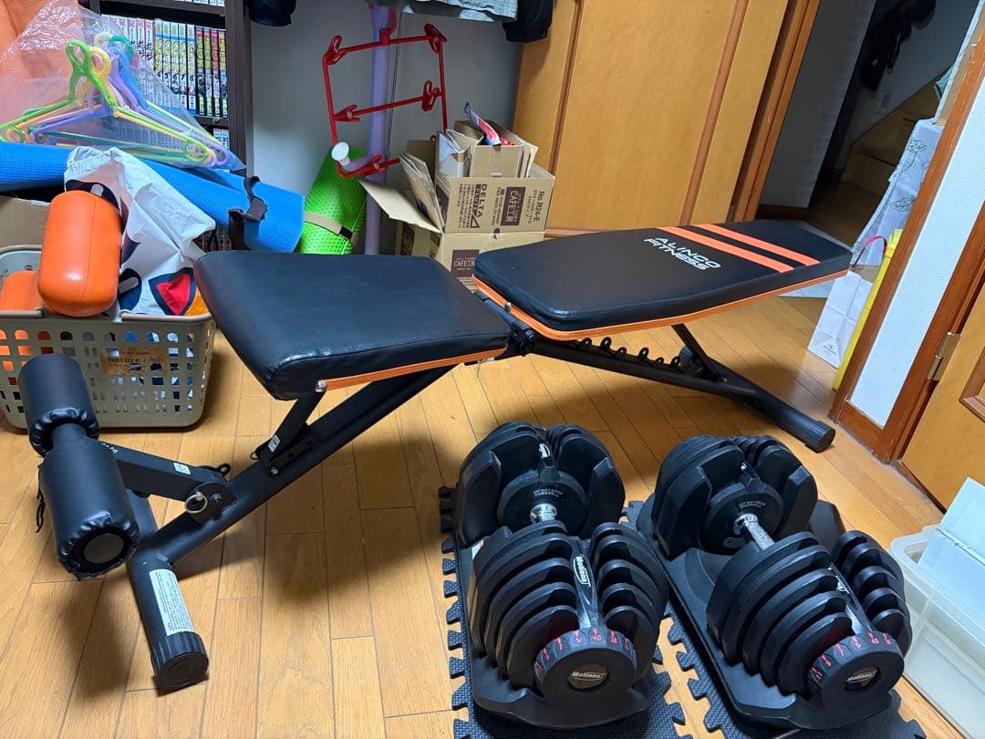 Motions 可変式ダンベル40㎏×2 トレーニングベンチ付き