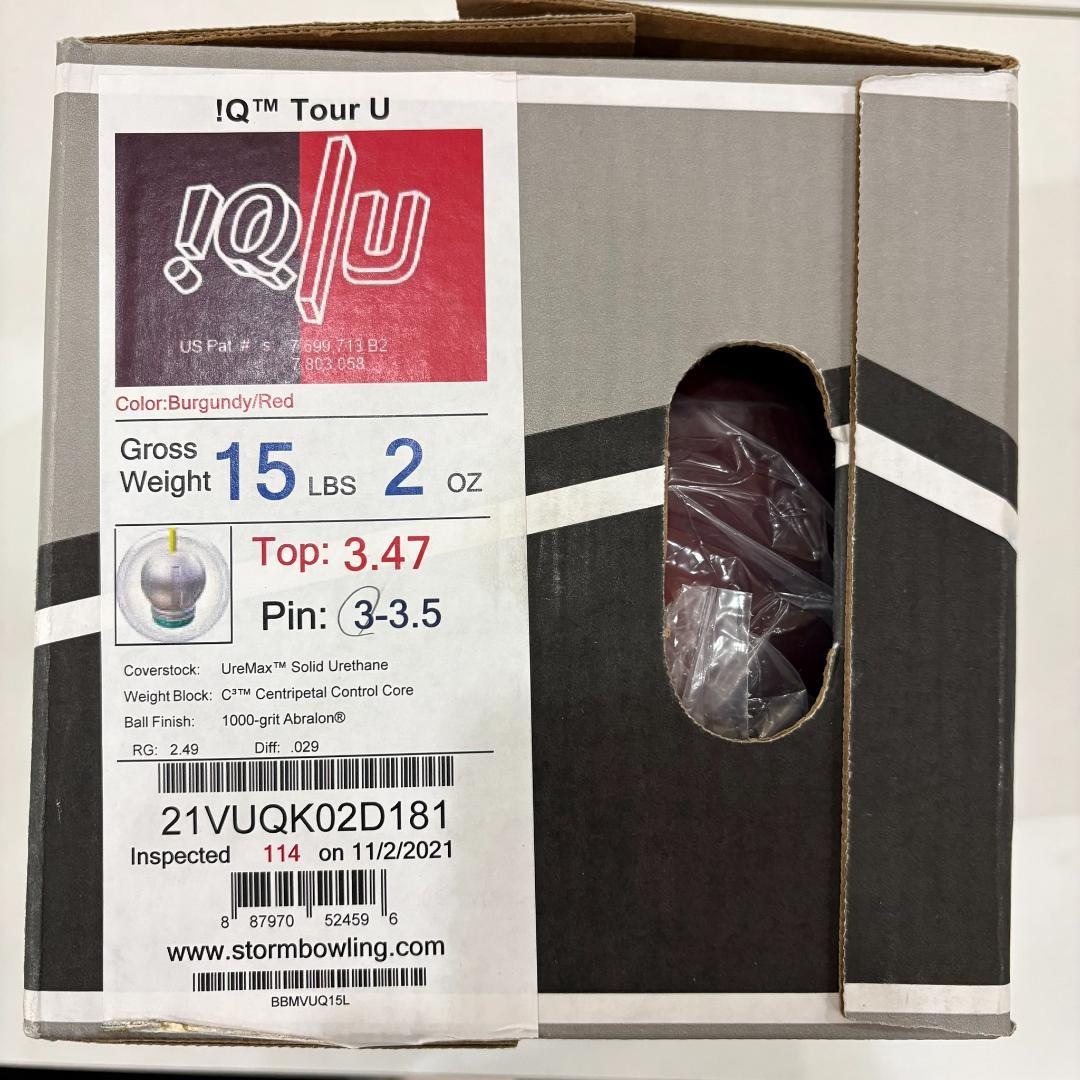 【新品】ボウリングボール ストーム IQツアーU 15ポンド02オンス