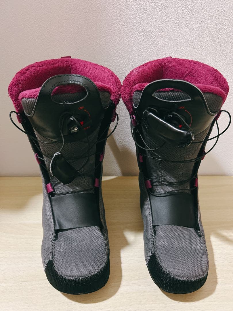 美品 Salomon Pearl スノーボードブーツ 23cm グレー/ピンク