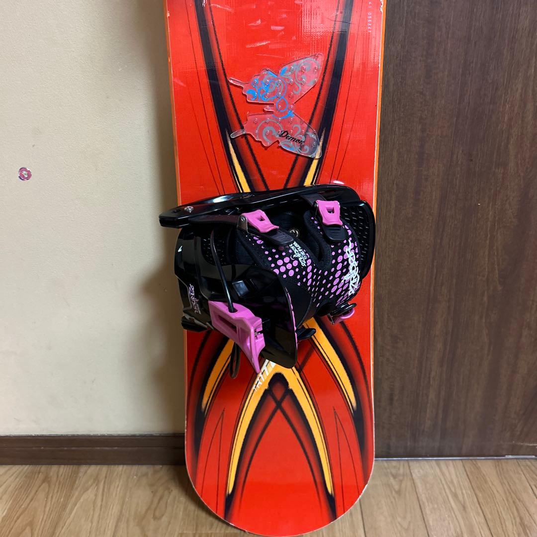 オレンジ スノーボード 141cm ビンディング付き