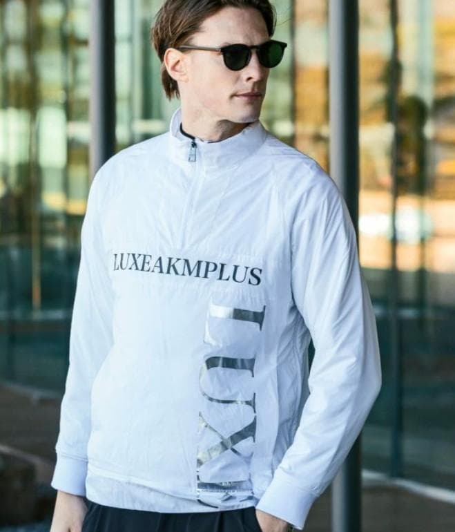 【新品】LUXEAKMPLUS 軽量ハーフジップトラックジャケット 白　M