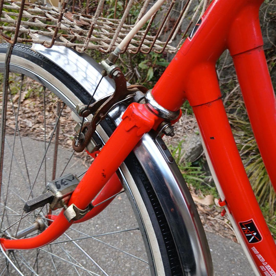 昭和レトロ　当時物　自転車　26インチ　レッド　乗れます