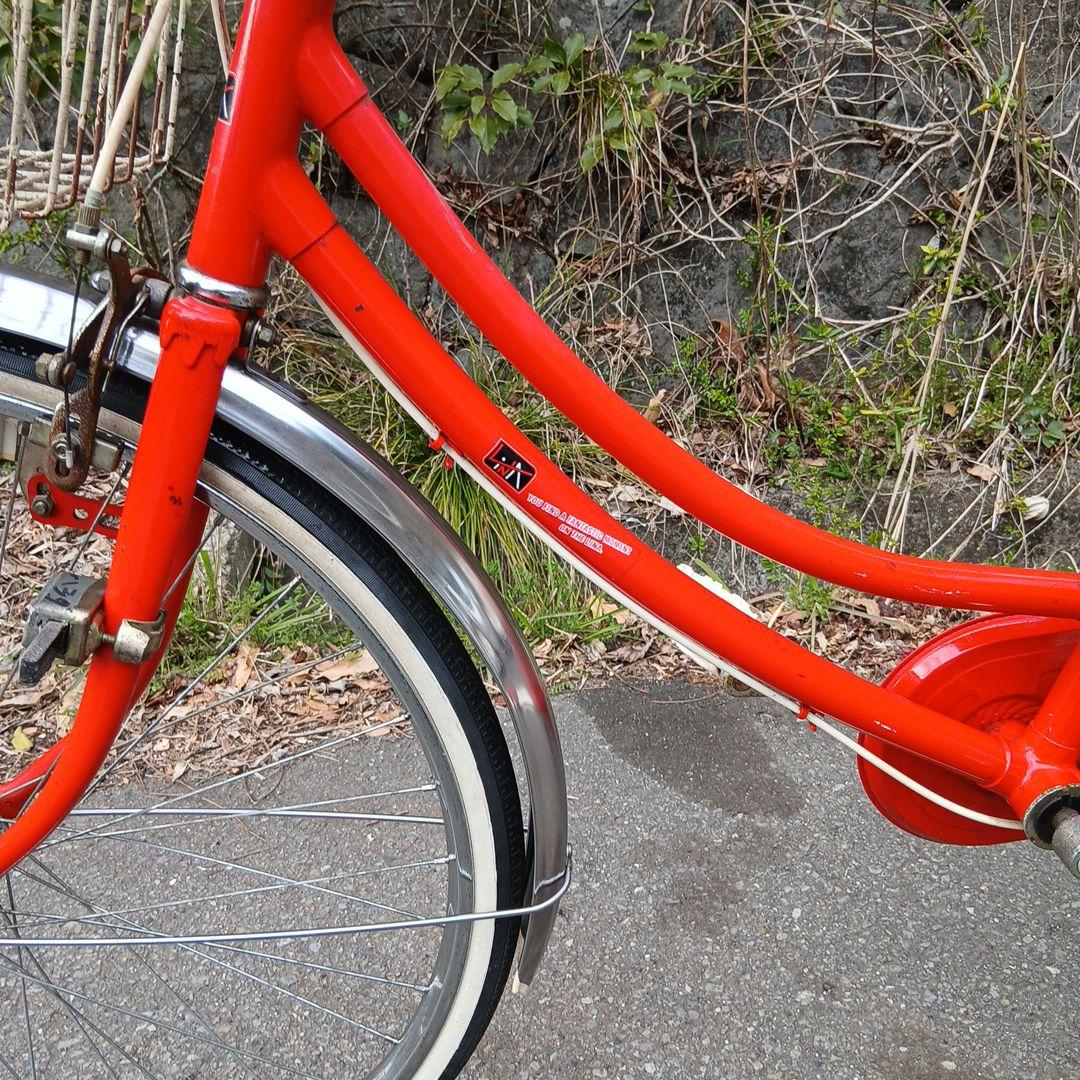 昭和レトロ　当時物　自転車　26インチ　レッド　乗れます