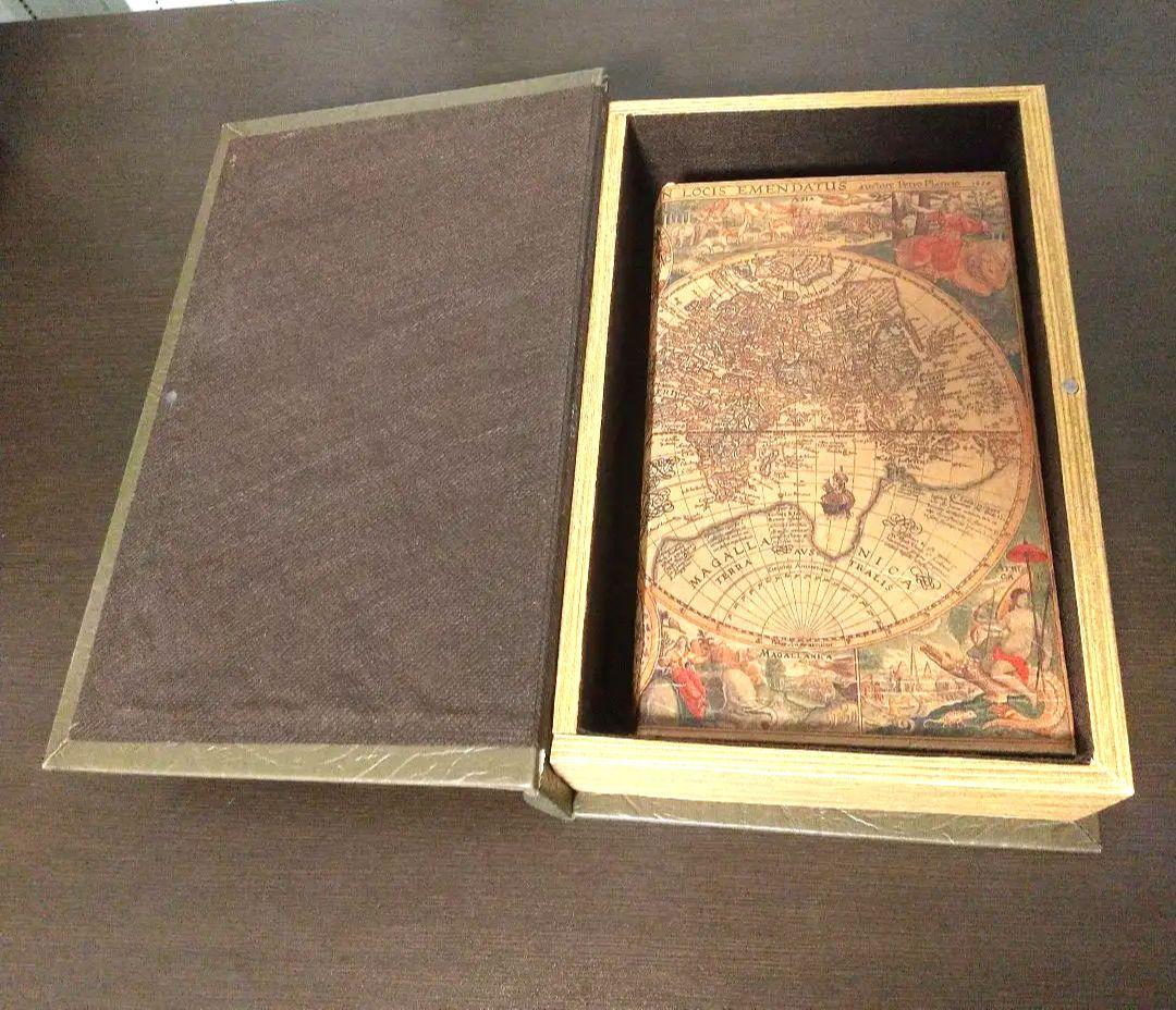 洋書　小物入れ　アンティーク　世界地図　レトロ　ヴィンテージ　マグネット　置き物