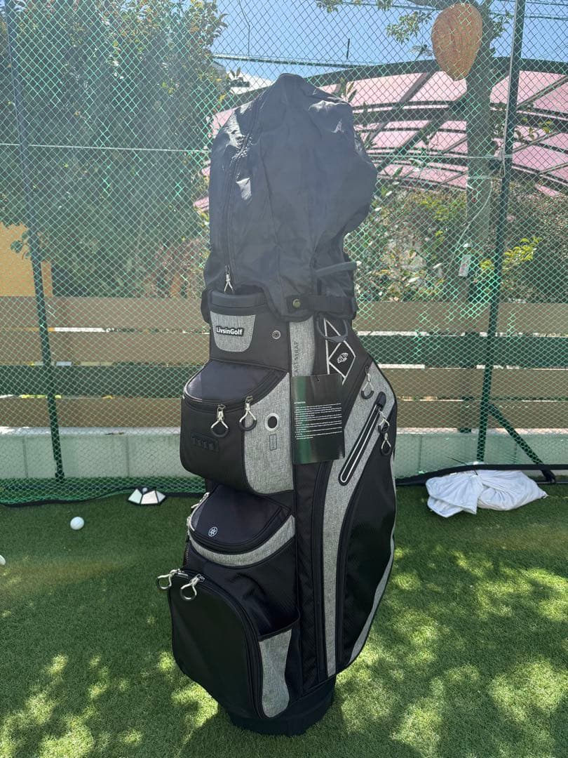 新品 Livsin Golf キャディバッグ ゴルフバッグ 9.5型 グレー