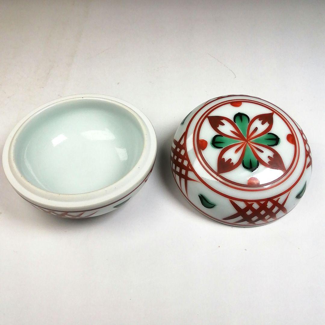 Ｗ１１　香合　『赤絵　香合』『松斎 造』　共箱　茶道具