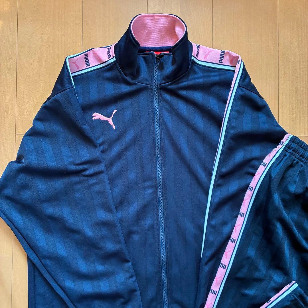 PUMA プーマ ピンク ジャージ ロゴ ライン 希少 レア M S