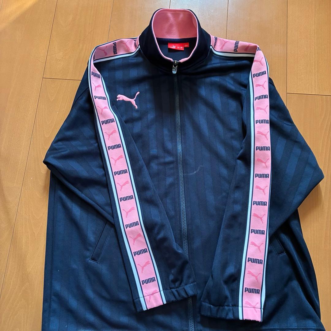 PUMA プーマ ピンク ジャージ ロゴ ライン 希少 レア M S