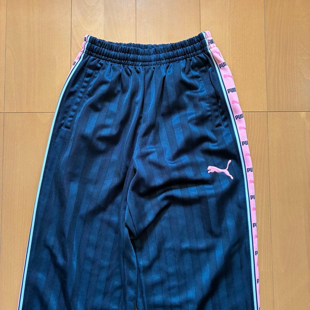 PUMA プーマ ピンク ジャージ ロゴ ライン 希少 レア M S