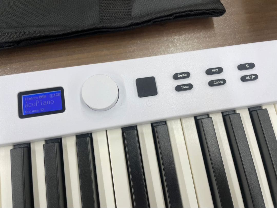 折りたたみ電子ピアノ　88鍵盤　充電タイプ　ブラック 鍵盤ライト機能