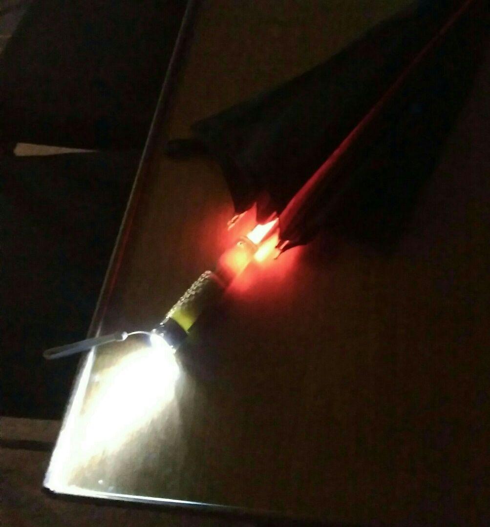 防災 台風に通勤通学にLEDライト付き雨傘　黒