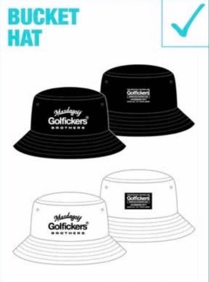【新品限定品】Golfickers×Masdagolf バケットハット ブラック