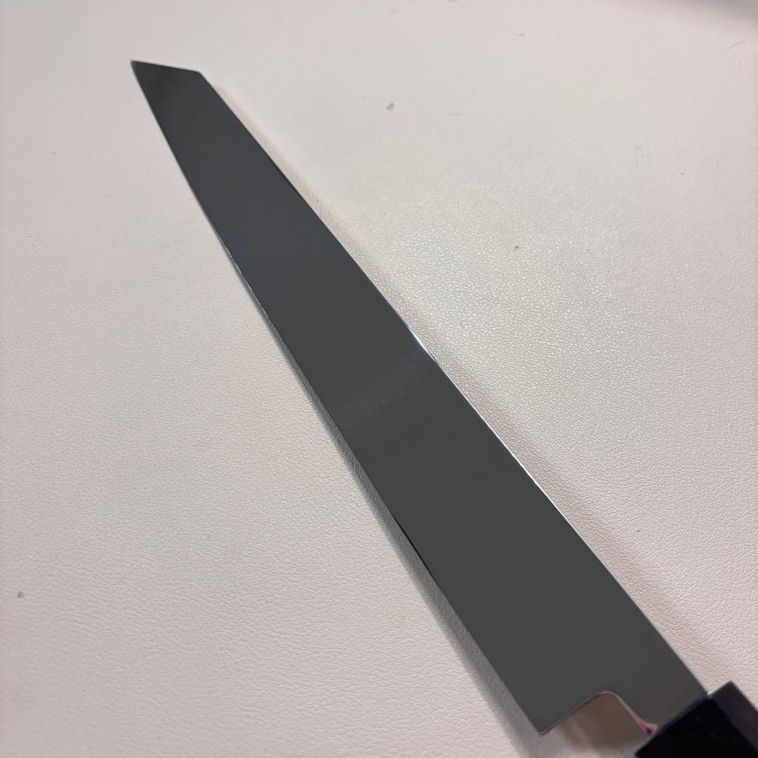 【特価限定】270mm 切付柳刃包丁 鏡面　黒檀八角柄 刺身包丁 「全鋼」'ᗤ