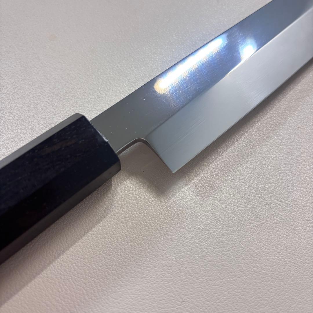 【特価限定】270mm 切付柳刃包丁 鏡面　黒檀八角柄 刺身包丁 「全鋼」'ᗤ