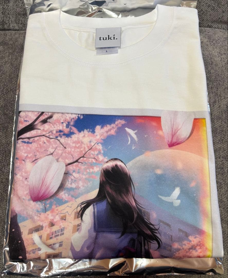 【新品】tuki. サクラキミワタシTシャツ(Lサイズ)