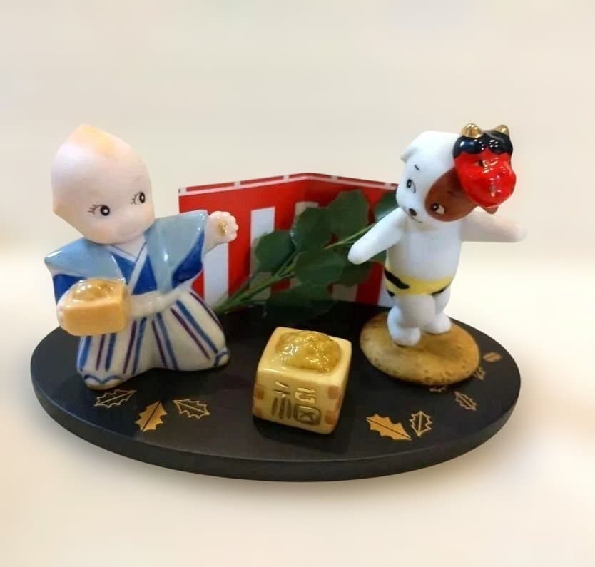 陶器　置物　ローズオニールキューピー　 フィギュア　歳時記　1月2月　セット売り