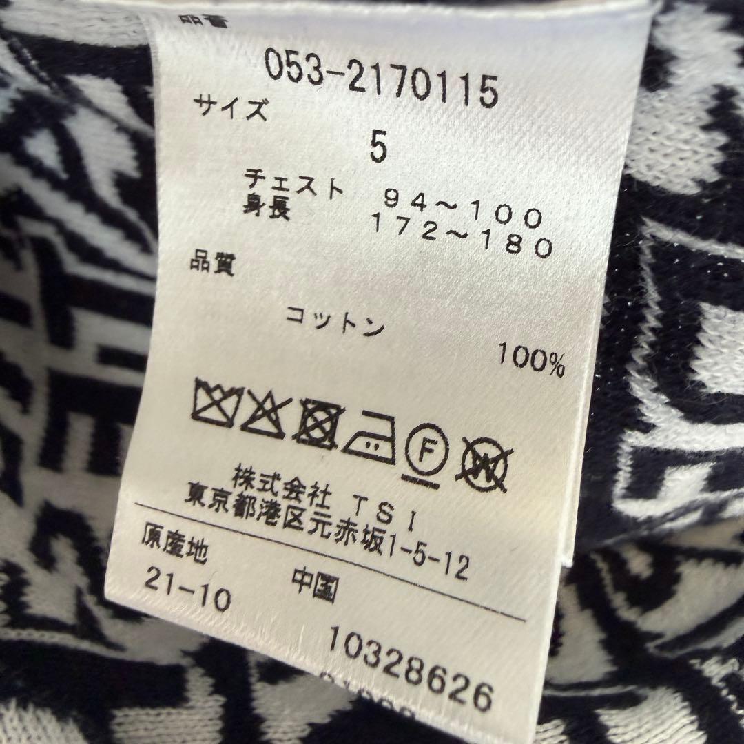 パーリーゲイツ　ニット　総柄　黒　白　XL〜XXL相当 セーター 綿100% 5