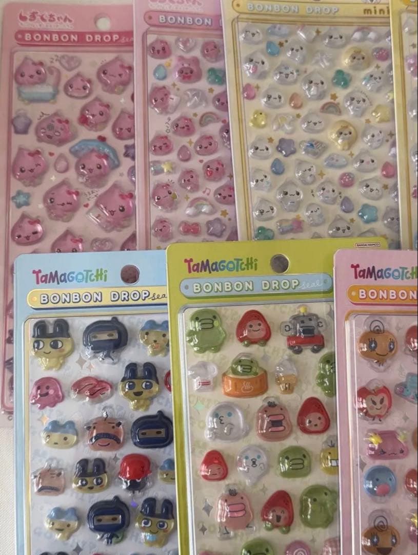 正規品 たまごっち しずくちゃん 大、ミニ ボンボンドロップシール 9枚セット